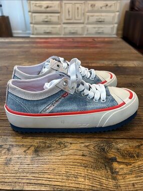 NEW NWOB Diesel Industry Denim Platform Tennis Shoes US 6